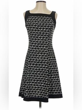 Ralph Lauren Black Dress with White Geometric Pattern
